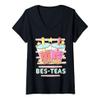 Womens Kawaii Boba Bes-Teas, Besties Best Friends Bubble Tea V-Neck T-Shirt view 1