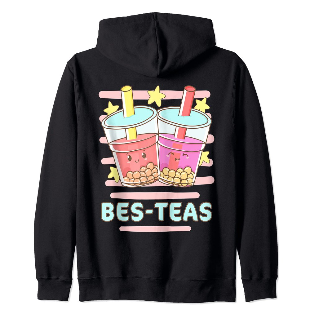 Kawaii Boba Bes-Teas, Besties Best Friends Bubble Tea Zip Hoodie