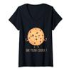 Womens One Tough Cookie Funny Chocolate Chip Cookies V-Neck T-Shirt view 1