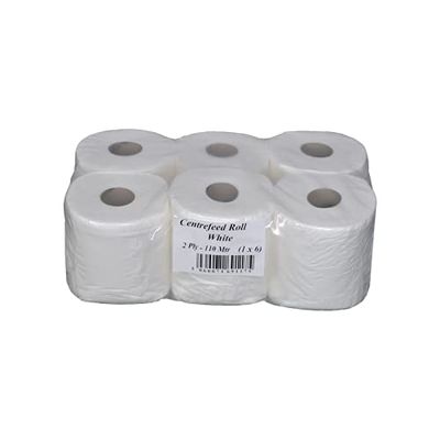 Centrefeed Roll White 2Ply 110 Mtr