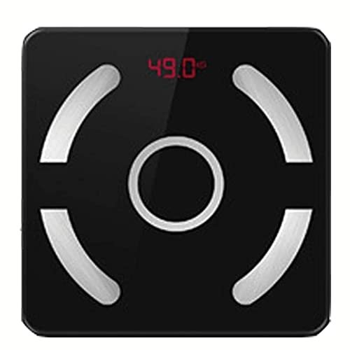XIXIDIAN Body Fat Scale, Digital Body Weight Smart Wireless Bathroom BMI Composition Analyzer Health Monitor Tempered Glass Platform Large Digital Backlit LCD with Smartphone App