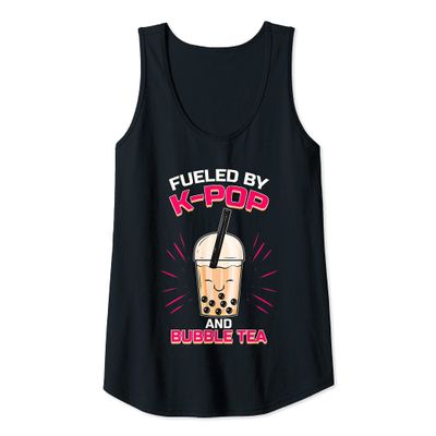 Womens Bubble Tea Boba K-POP Music Lover Korean Milk Anime Tank Top