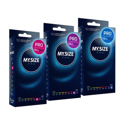MY.SIZE PRO Condom Size 6,7,8-64,69,72 mm, 3x10 Condoms - Perfect fit and a Suitable Size for Everybody