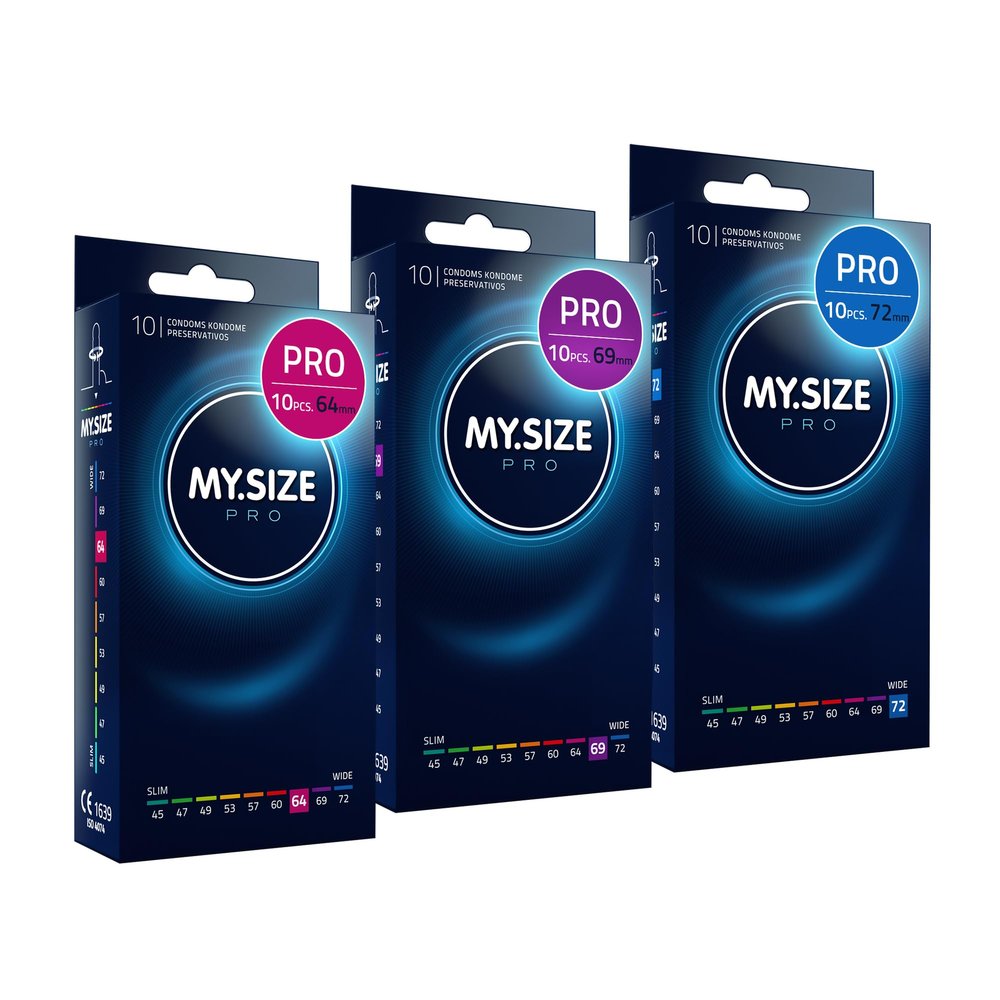 MY.SIZE PRO Condom Size 6,7,8-64,69,72 mm, 3x10 Condoms - Perfect fit and a Suitable Size for Everybody