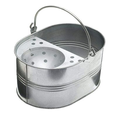Heavy Duty Metal Mop Bucket Galvanised Strong 11 litre Capacity for Cleaning With Wringer