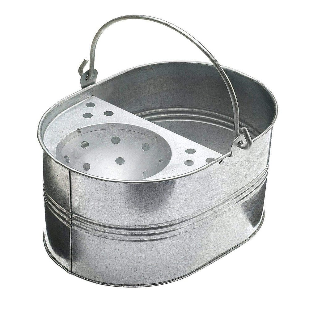 Heavy Duty Metal Mop Bucket Galvanised Strong 11 litre Capacity for Cleaning With Wringer