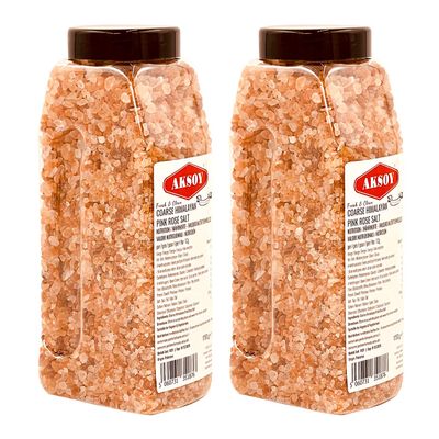 Aksoy Pink Himalayan Salt 2.3KG, Coarse Premium Quality, GMO Free, Supreme Quality Chemical Free, Vegan, Coarse All-Natural Salt, Triple-Washed in Spring Water
