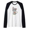 Bubble Tea Kawaii Boba Tea Japanese Lover Cat Kitten Anime Raglan Baseball Tee view 1