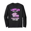 Funny Waffle I Waffles Are Pancakes With Abs Breakfast Lover Long Sleeve T-Shirt view 1