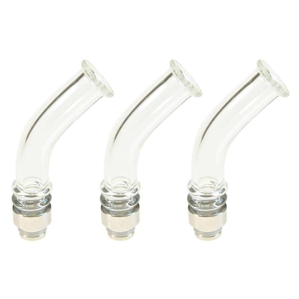 Armerah Pipe Stem XL 510 Drip Tip eCig Mouthpiece Medium Glass/Curved Clear 3 Pack