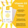Healthspan Vitamin D3 10g (8 Months' Supply) | Support Your Immune Health & Promotes Healthy Bones, Teeth & Muscles | Vegetarian view 3