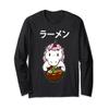 Japanese Kawaii Anime Baby Unicorn Eating Ramen Noodle Bowl Long Sleeve T-Shirt view 1