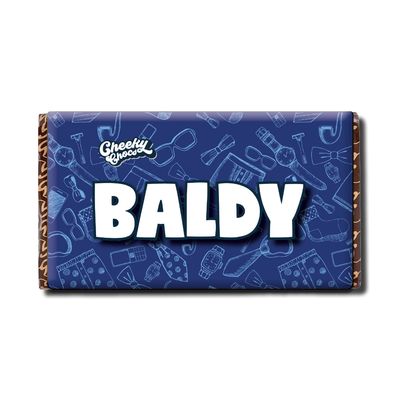 Baldy Chocolate Bar with Novelty Joke Wrapper - Fathers Day Gift Funny (Chocolate Included)