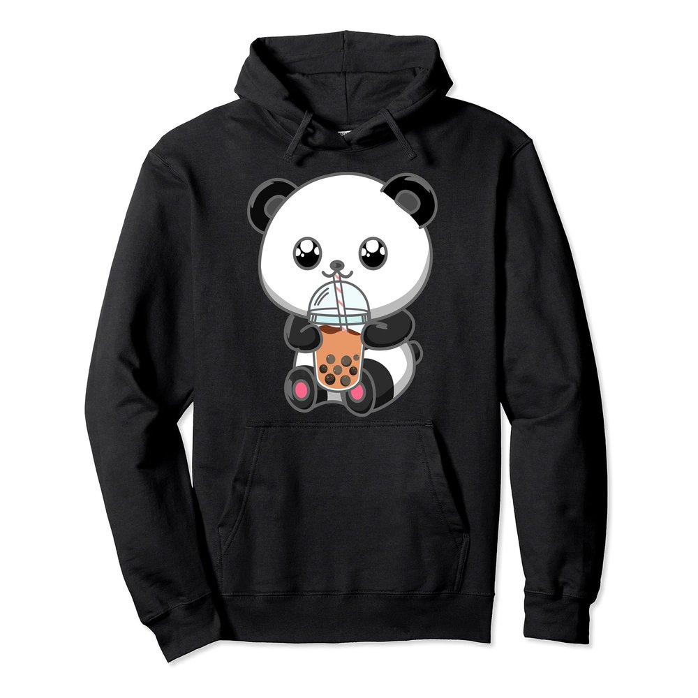 Boba Tea Bubble Tea Kawaii Japanese Lover Panda Anime Otaku Pullover Hoodie