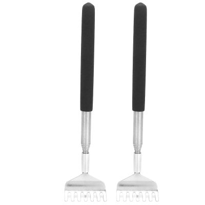 2Pcs Extendable Back Scratcher, Portable Retractable Stainless Steel Scratching Head Body Massage Tool with Long Handle, Labor-Saving and Flexible, 7.9-26.8 inch