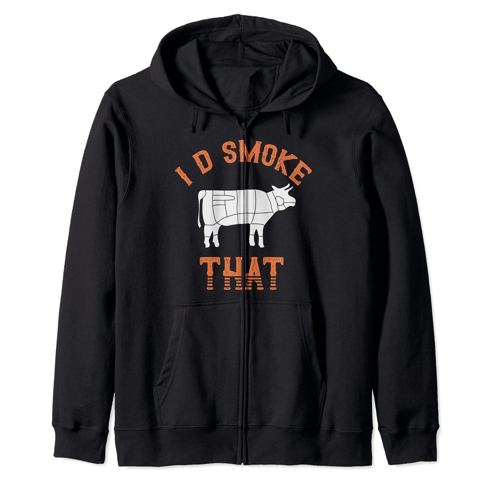 Beef Barbecue Cow Steak Grilled Meat Smoked Funny BBQ Zip Hoodie