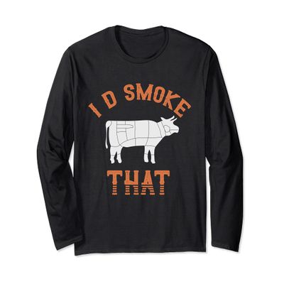 Beef Barbecue Cow Steak Grilled Meat Smoked Funny BBQ Long Sleeve T-Shirt
