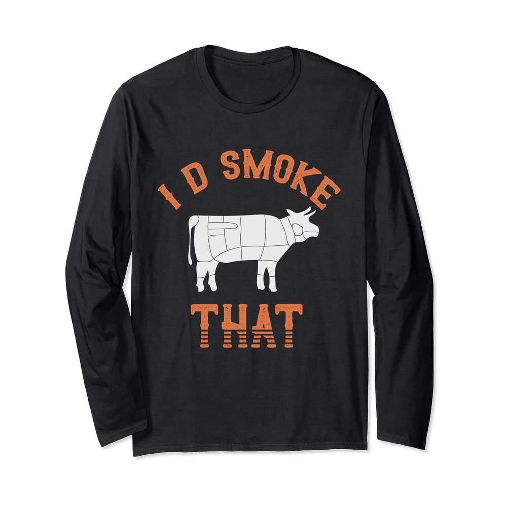 Beef Barbecue Cow Steak Grilled Meat Smoked Funny BBQ Long Sleeve T-Shirt