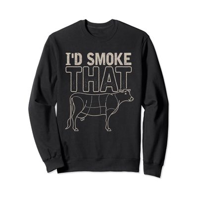 Funny BBQ Grilled Steak Smoked Meat Beef Cow Barbecue Sweatshirt