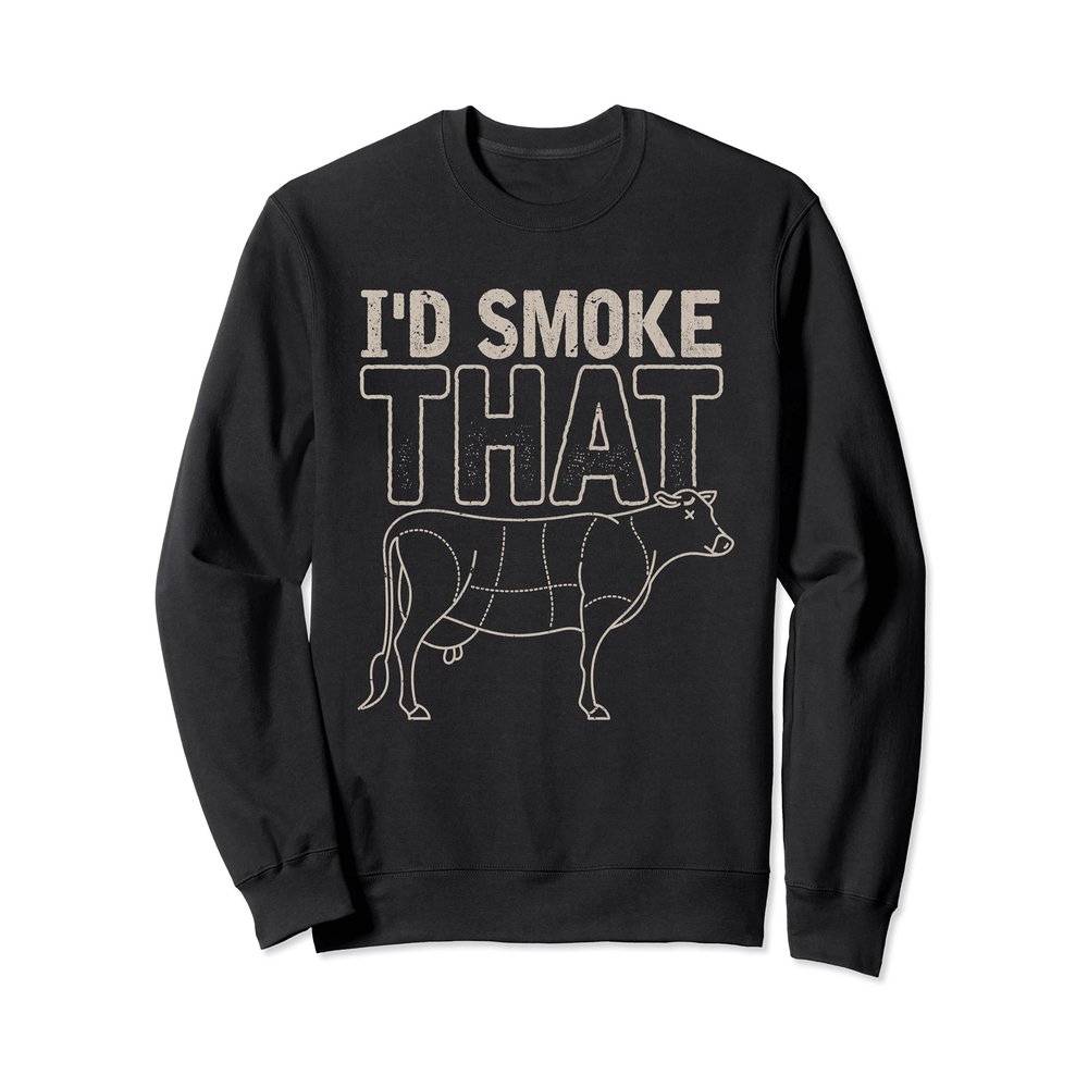 Funny BBQ Grilled Steak Smoked Meat Beef Cow Barbecue Sweatshirt
