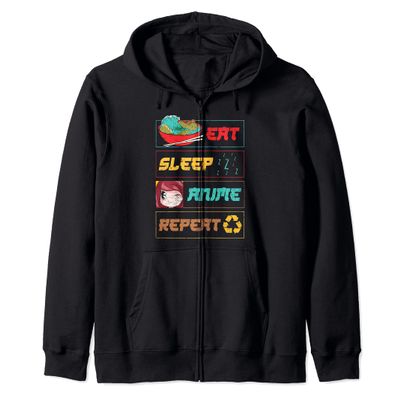 Japan Ramen Noodles Kawaii Otaku Japanese Manga Anime Zip Hoodie