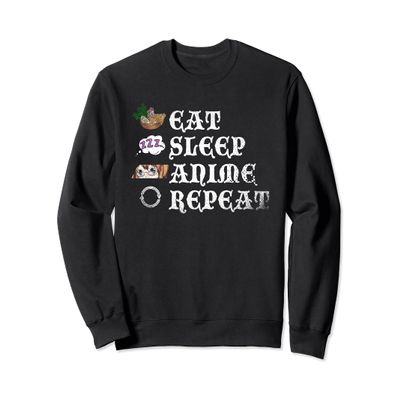 Japanese Kawaii Ramen Noodles Eat Sleep Anime Repeat Anime Sweatshirt