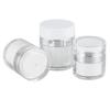 Lurrose Collection 3pcs Airless Cream Jars Refillable Makeup Cream Bottles Vacuum Foundation Bottle Double- layer Sample Jars Cosmetics Air Pump Bottles for Travel Home Powder Makeup view 1