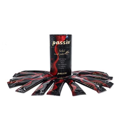 Passi 12 Sachet x 10 g Bitkisel Macun Herbal Paste Potency Agent with Red Ginseng, Tribulus Ginger Cinnamon Carob Molasses/Turkish Honey Herbal Paste - 12 Sachets x 10 g - Natural