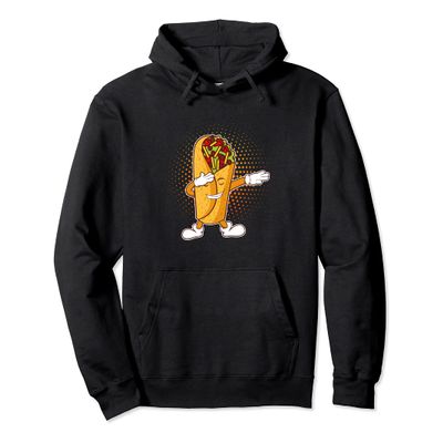 Dabbing Dab Mexican Snack Burrito Meat Veggies Tacos Salsa Pullover Hoodie