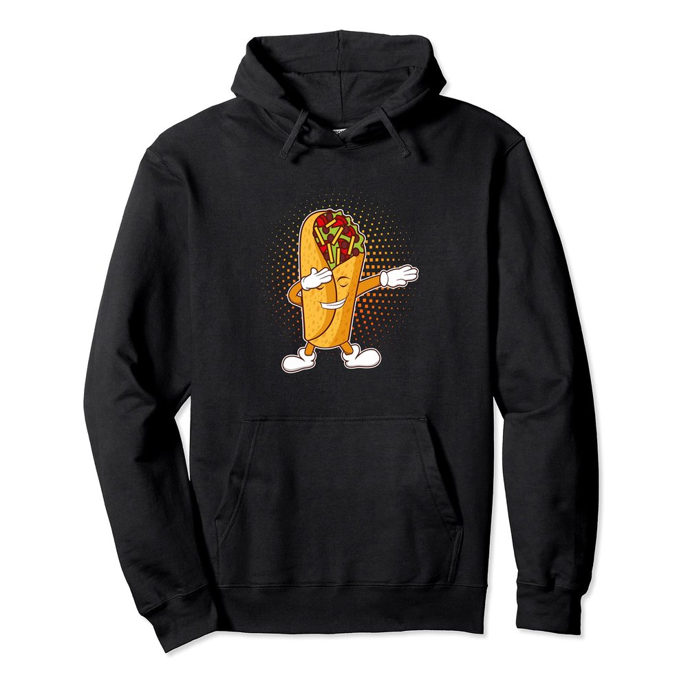 Dabbing Dab Mexican Snack Burrito Meat Veggies Tacos Salsa Pullover Hoodie