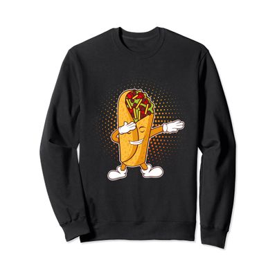 Dabbing Dab Mexican Snack Burrito Meat Veggies Tacos Salsa Sweatshirt