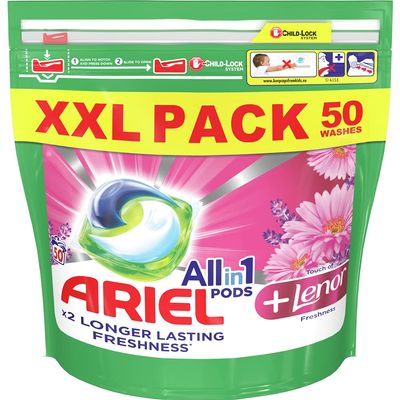 Ariel + Lenor Freshness All in 1 Pods 50 Washes