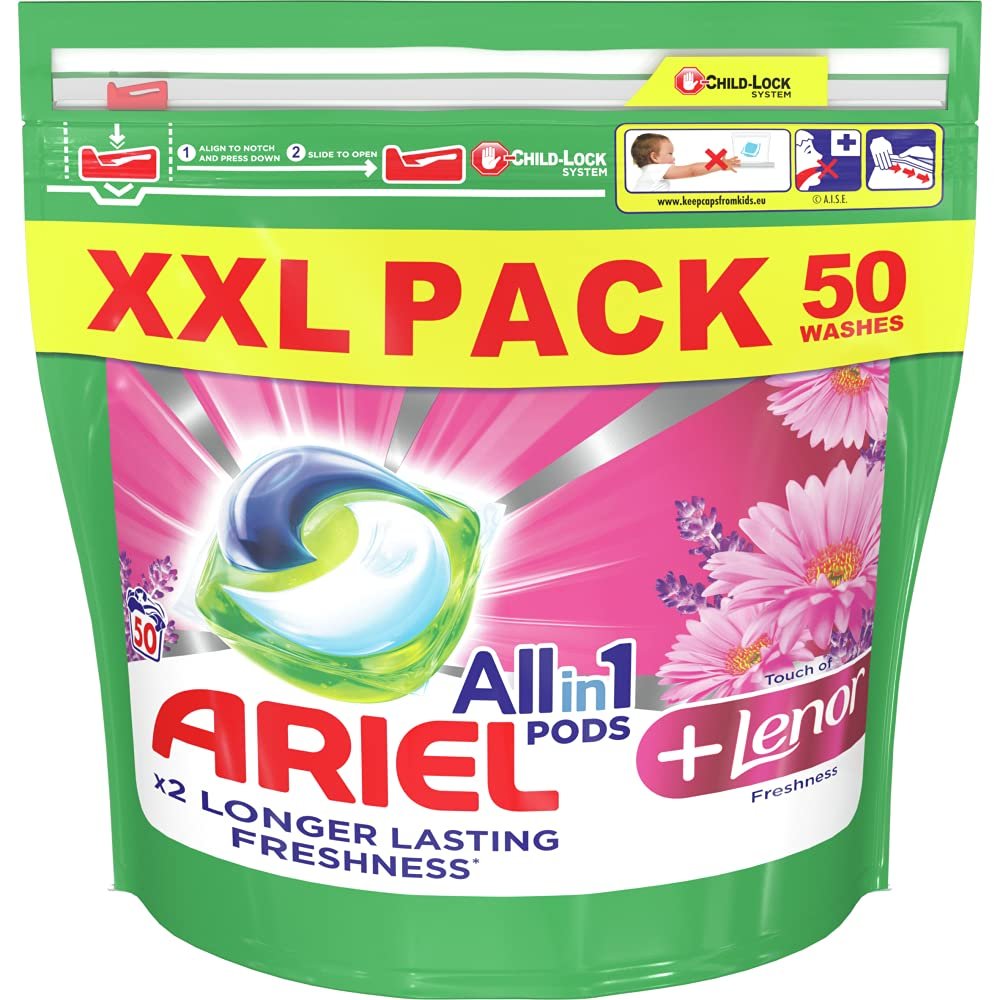 Ariel + Lenor Freshness All in 1 Pods 50 Washes