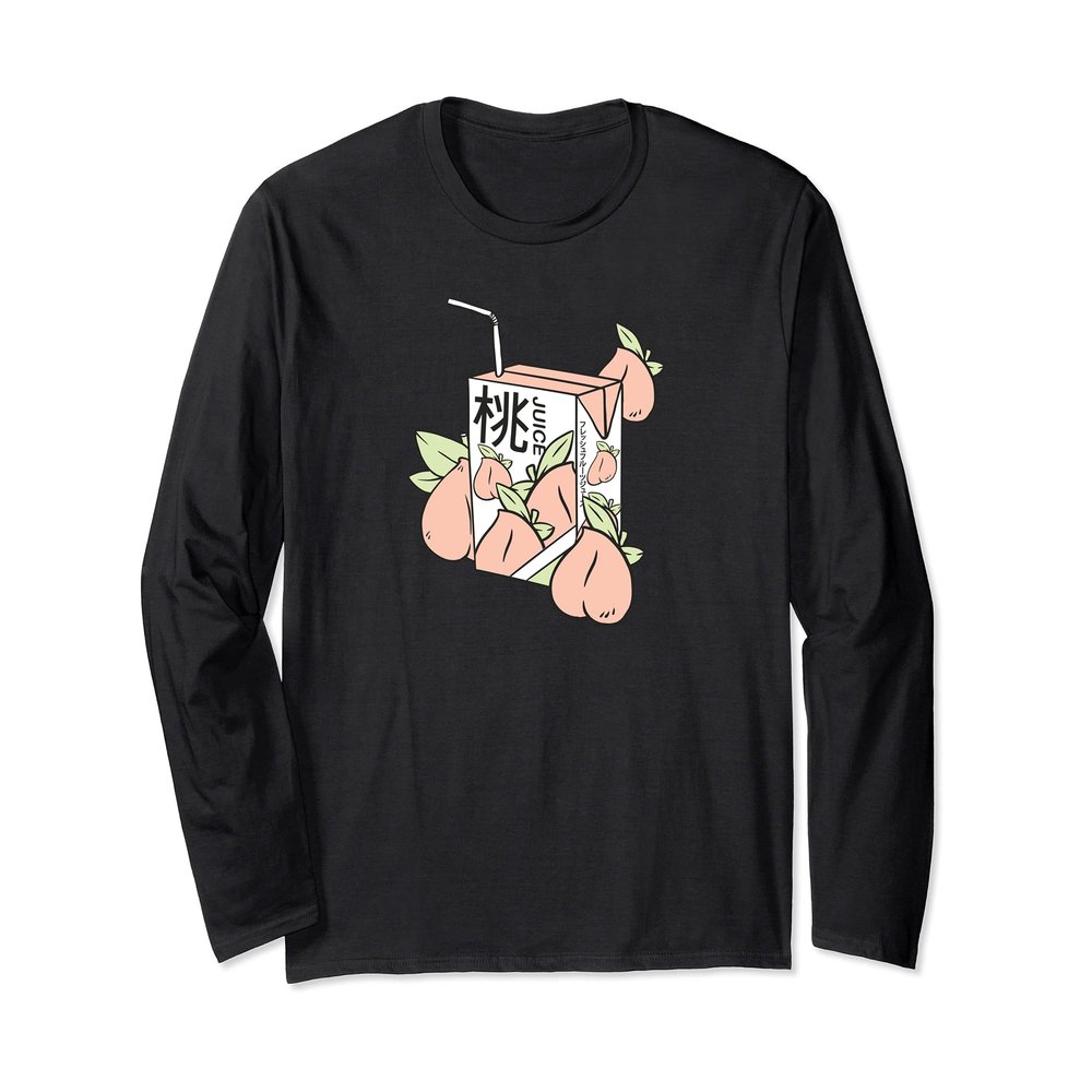 Aesthetic Japanese Peach Juice - Japanese Peach Juice Long Sleeve T-Shirt