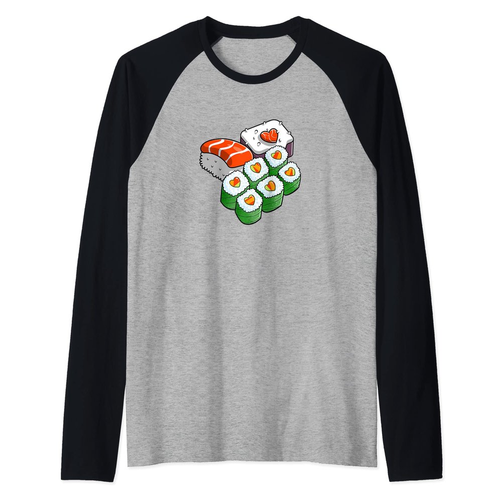 Sushi Japanese Food - Asian Japan Foodie Sushi Raglan Baseball Tee