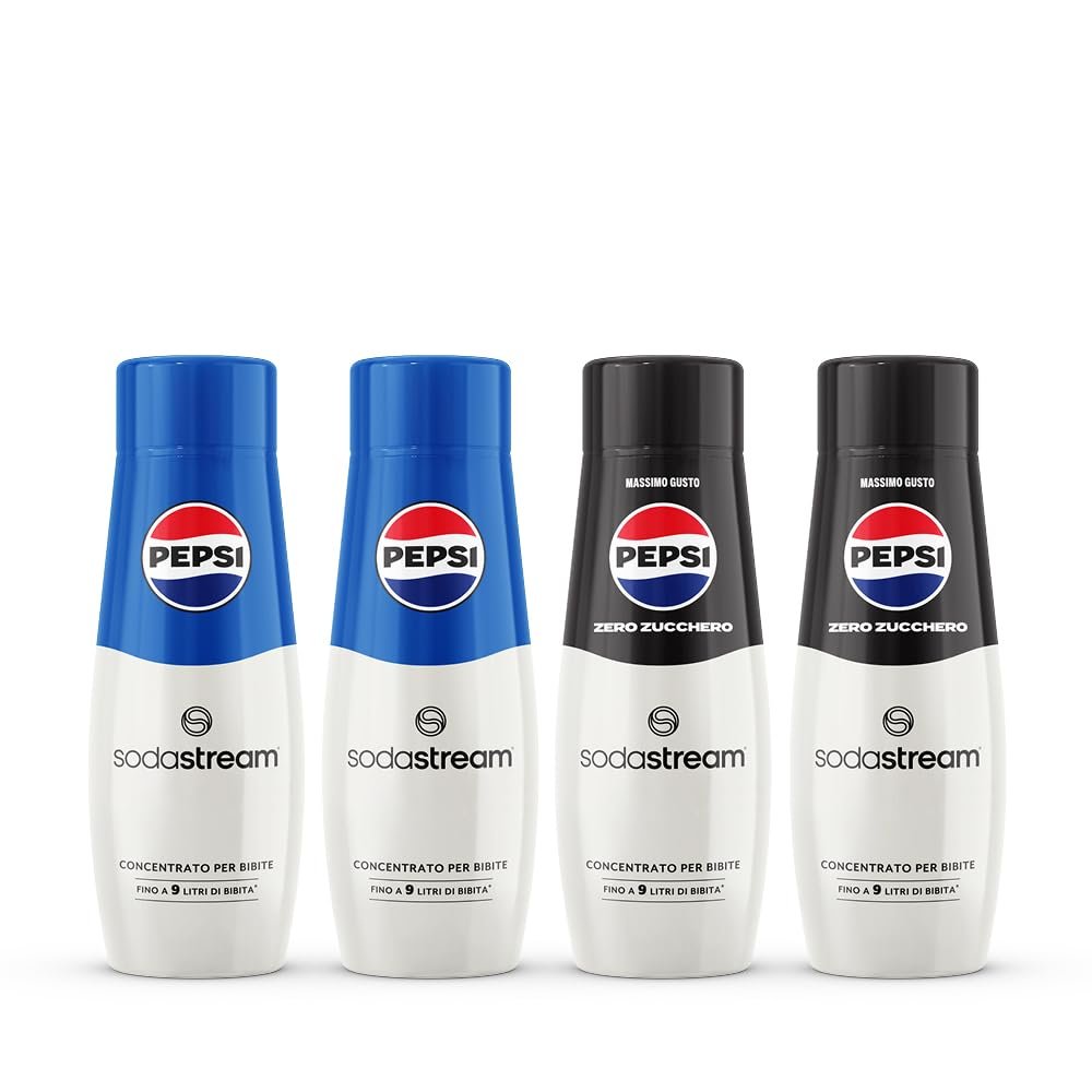 Sodastream Set of 4 concentrates, includes 2 Pepsi Zero Sugar + 2 Pepsi