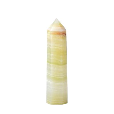 1pc Natural Light Yellow Afghan Jade Crystal Point Energy Healing Quartz Tower Wand Ornament for Home Decor Reiki Pyramid Gift-Natural Afghan Jade_70-80mm