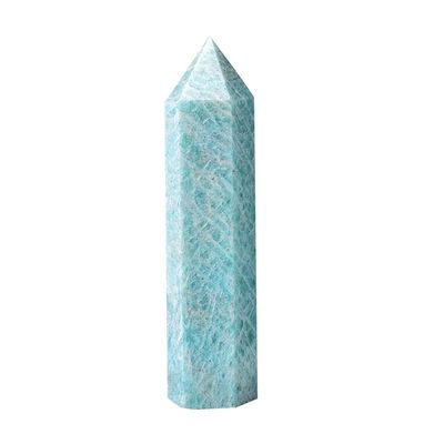 1pc Natural Amazonite Crystal Point Meditation Healing Stone Reiki Obelisk Crystal Wand Ornament for Home Decor Pyramid Gift-Amazonite_70-80mm