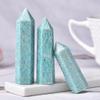 1pc Natural Amazonite Crystal Point Meditation Healing Stone Reiki Obelisk Crystal Wand Ornament for Home Decor Pyramid Gift-Amazonite_70-80mm view 3