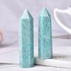 1pc Natural Amazonite Crystal Point Meditation Healing Stone Reiki Obelisk Crystal Wand Ornament for Home Decor Pyramid Gift-Amazonite_70-80mm view 4