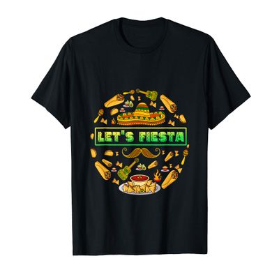 Let's Fiesta Acoustic Guitar Burrito Meat Vegetables Taco T-Shirt