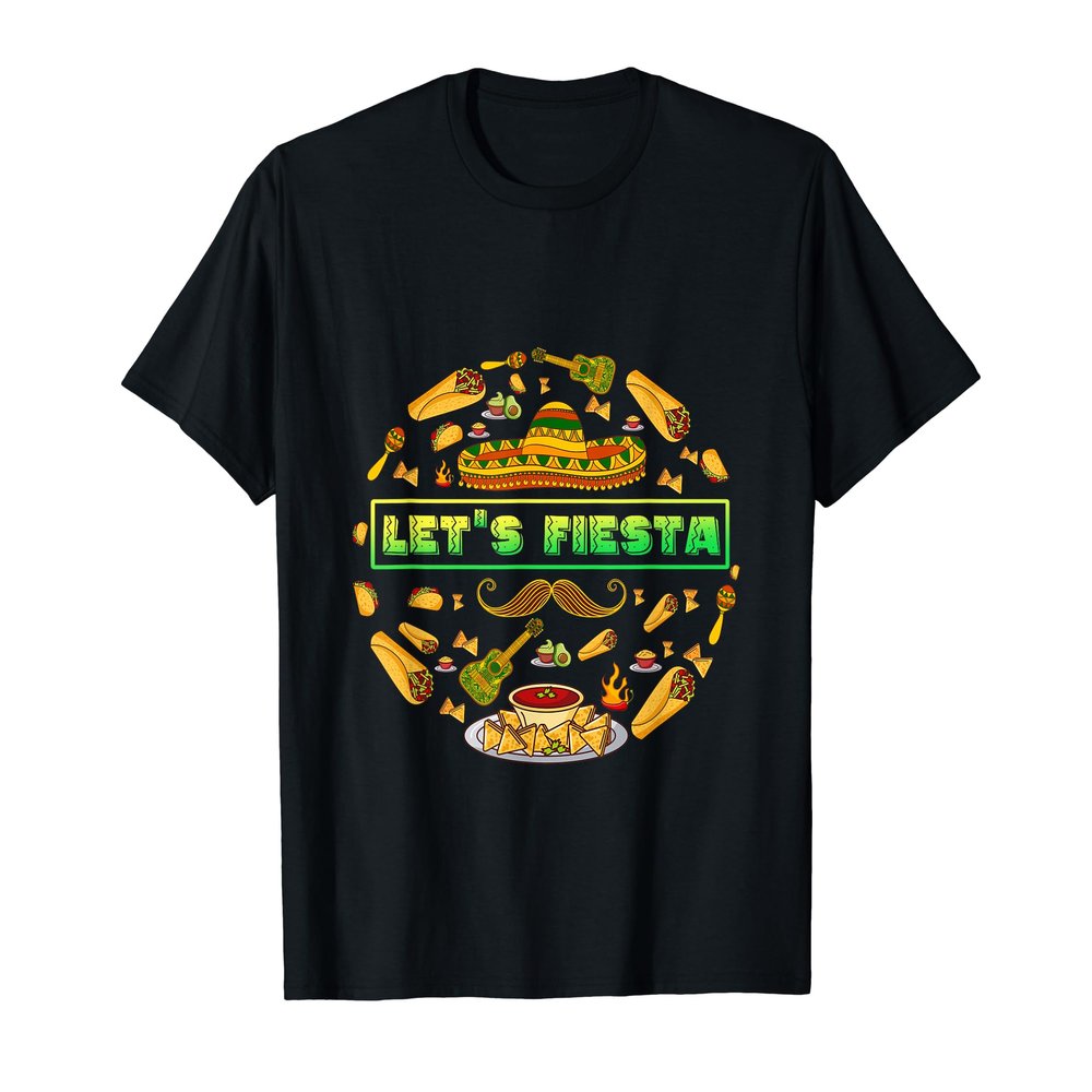 Let's Fiesta Acoustic Guitar Burrito Meat Vegetables Taco T-Shirt
