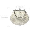 Amosfun Girl Women Pearl Shell Shaped Clutch Bag Crystal Beaded Evening Bag Wedding Purse with Pearl Chain Fit Wedding Party Crossbody Handbag view 3