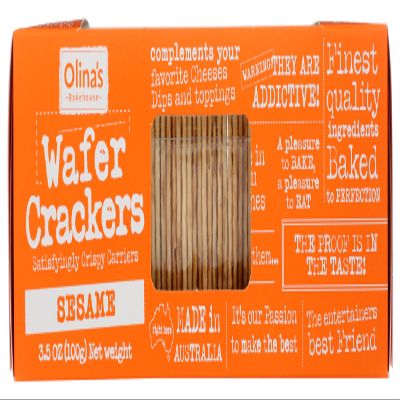 Olina's Bakehouse Wafer Cracker Snack - Sesame 3.5oz