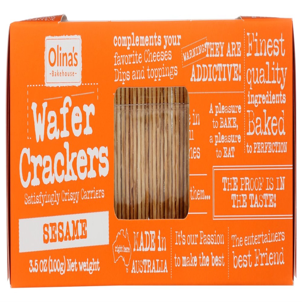 Olina's Bakehouse Wafer Cracker Snack - Sesame 3.5oz