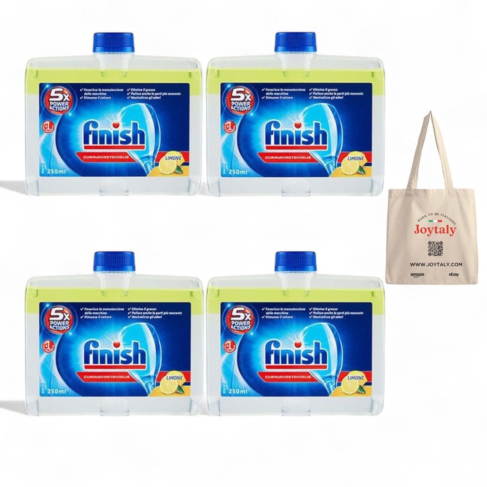 Finish Citrus Machine Deep Cleaner, Liquid Machine Cleaner Against Limescale and Grease for a Clean Dishwasher, Economy Pack of 4 x 250 ml