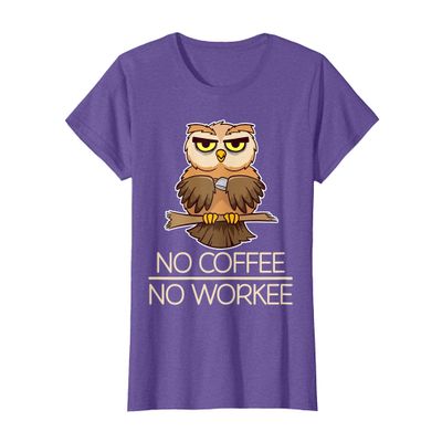No Coffee No Workee Owl Bean Cafe Otaku Animation Comics Cup T-Shirt