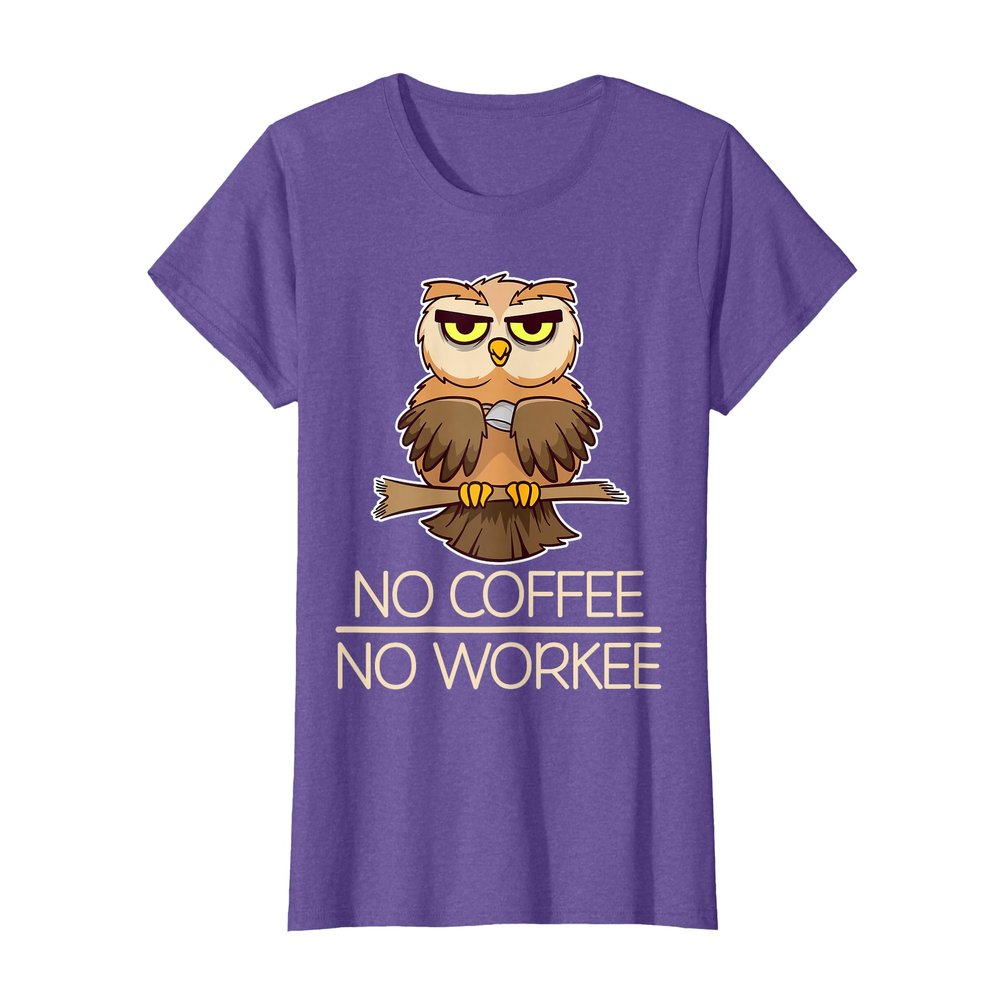 No Coffee No Workee Owl Bean Cafe Otaku Animation Comics Cup T-Shirt