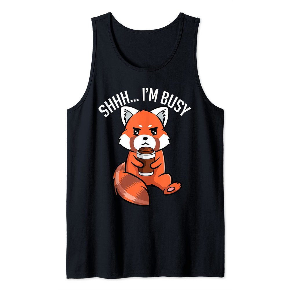 Shhh. I'm Busty Fox Coffee Bean Cafe Otaku Animation Comics Tank Top