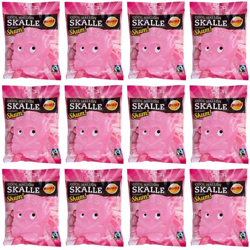 Bubs Skull Cool Raspberry Liquorice 12 Packs of 90g